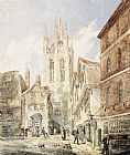 Thomas Girtin Canvas Paintings - St Nicholas Church, Newcastle